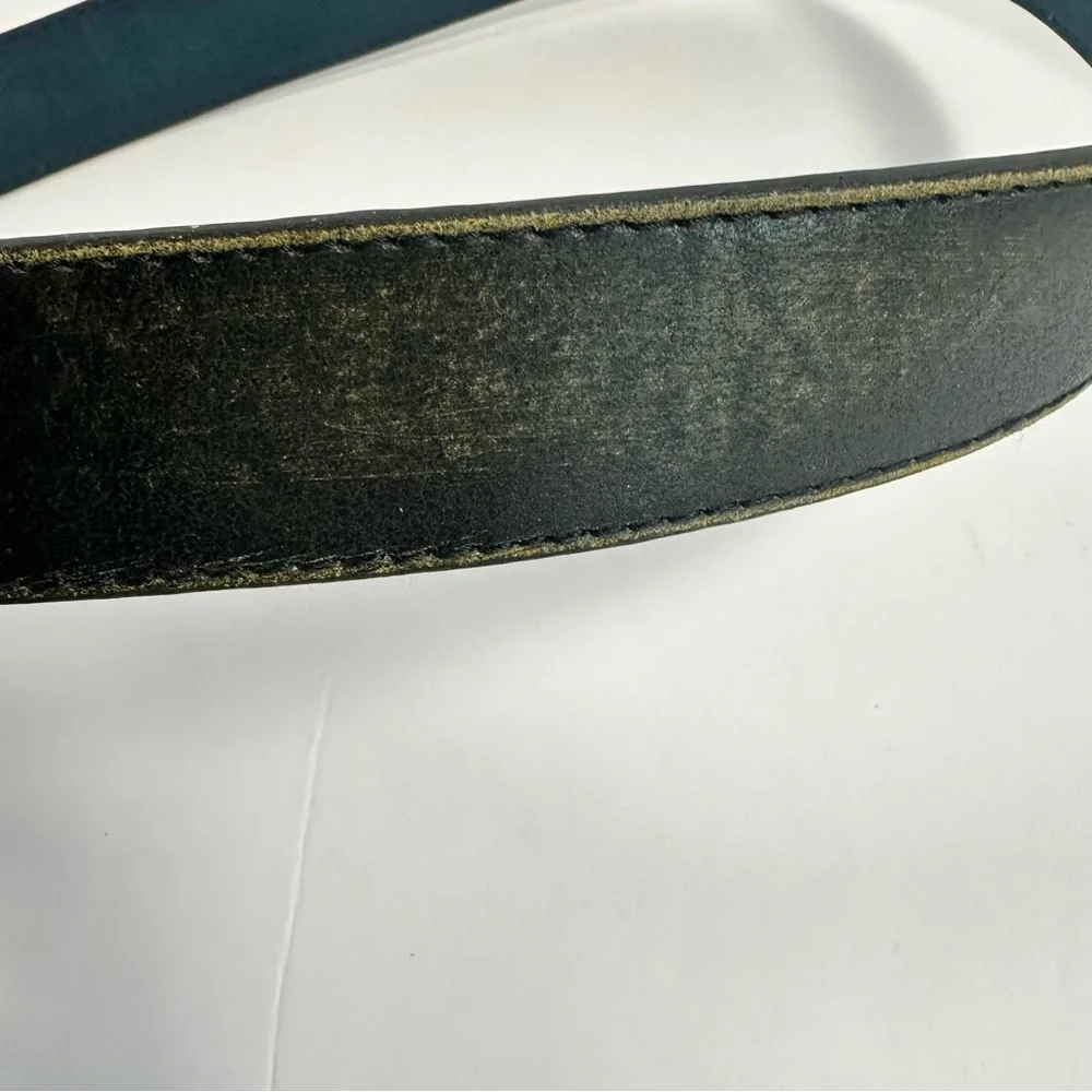 Vintage Classico Italia Genuine Leather Black Belt Retro Buckle Mens L‎ Unisex